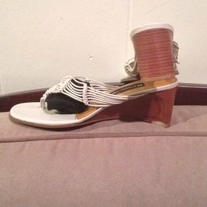 Etienne Aigner leather slip on sandals